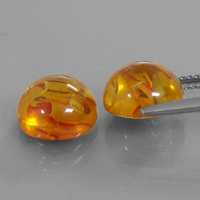 Pedras preciosas de âmbar laranja natural de  ct, transparente, transparente/translúcido