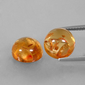 Pedras preciosas de âmbar laranja natural de  ct, transparente, transparente/translúcido