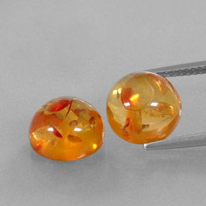 Pedras preciosas de âmbar laranja natural de  ct, transparente, transparente/translúcido