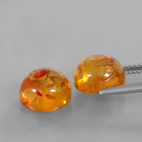 Pedras preciosas de âmbar laranja natural de  ct, transparente, transparente/translúcido