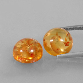 Pedras preciosas de âmbar laranja natural de  ct, transparente, transparente/translúcido