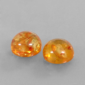 Pedras preciosas de âmbar laranja natural de  ct, transparente, transparente/translúcido