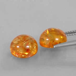 Pedras preciosas de âmbar laranja natural de  ct, transparente, transparente/translúcido