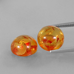 Pedras preciosas de âmbar laranja natural de  ct, transparente, transparente/translúcido