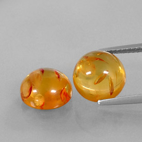 Pedras preciosas de âmbar laranja natural de  ct, transparente, transparente/translúcido