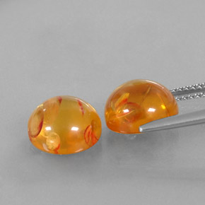 Pedras preciosas de âmbar laranja natural de  ct, transparente, transparente/translúcido