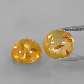 Pedras preciosas de âmbar laranja natural de  ct, transparente, transparente/translúcido