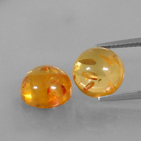Pedras preciosas de âmbar laranja natural de  ct, transparente, transparente/translúcido