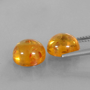 Pedras preciosas de âmbar laranja natural de  ct, transparente, transparente/translúcido