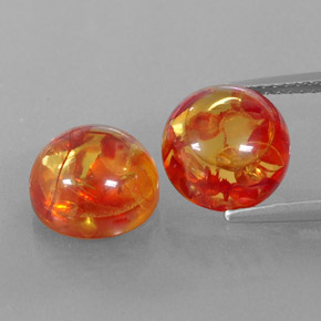 Pedras preciosas de âmbar laranja natural de  ct, transparente, transparente/translúcido