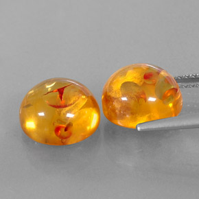 Pedras preciosas de âmbar laranja natural de  ct, transparente, transparente/translúcido