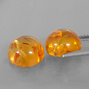Pedras preciosas de âmbar laranja natural de  ct, transparente, transparente/translúcido
