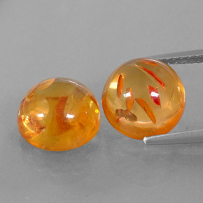 Pedras preciosas de âmbar laranja natural de  ct, transparente, transparente/translúcido