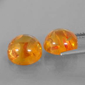 Pedras preciosas de âmbar laranja natural de  ct, transparente, transparente/translúcido
