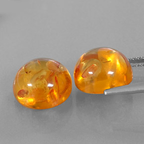 Pedras preciosas de âmbar laranja natural de  ct, transparente, transparente/translúcido