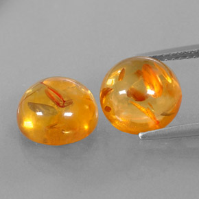 Pedras preciosas de âmbar laranja natural de  ct, transparente, transparente/translúcido