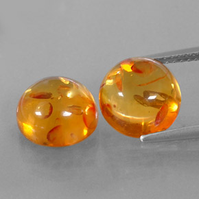 Pedras preciosas de âmbar laranja natural de  ct, transparente, transparente/translúcido