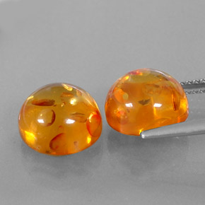 Pedras preciosas de âmbar laranja natural de  ct, transparente, transparente/translúcido