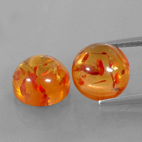 Pedras preciosas de âmbar laranja natural de  ct, transparente, transparente/translúcido