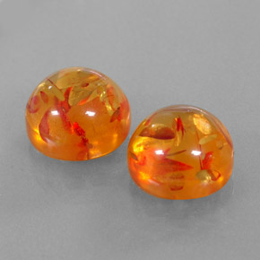Pedras preciosas de âmbar laranja natural de  ct, transparente, transparente/translúcido