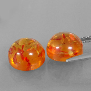Pedras preciosas de âmbar laranja natural de  ct, transparente, transparente/translúcido