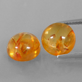 Pedras preciosas de âmbar laranja natural de  ct, transparente, transparente/translúcido