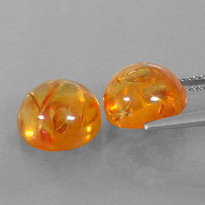 Pedras preciosas de âmbar laranja natural de  ct, transparente, transparente/translúcido
