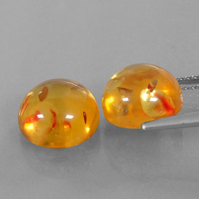 Pedras preciosas de âmbar laranja natural de  ct, transparente, transparente/translúcido