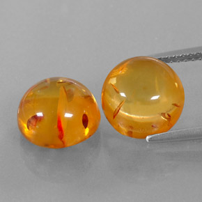Pedras preciosas de âmbar laranja natural de  ct, transparente, transparente/translúcido