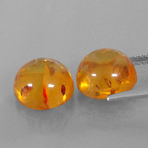 Pedras preciosas de âmbar laranja natural de  ct, transparente, transparente/translúcido