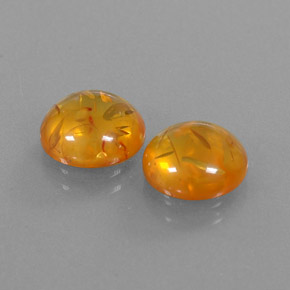 Pedras preciosas de âmbar laranja natural de  ct, transparente, transparente/translúcido