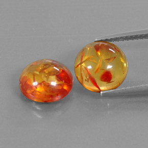 Pedras preciosas de âmbar laranja natural de  ct, transparente, transparente/translúcido