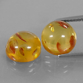 Pedras preciosas de âmbar laranja natural de  ct, transparente, transparente/translúcido