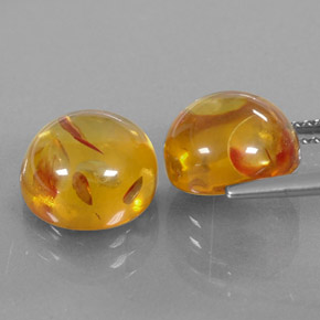 Pedras preciosas de âmbar laranja natural de  ct, transparente, transparente/translúcido