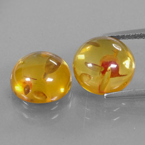 Pedras preciosas de âmbar laranja natural de  ct, transparente, transparente/translúcido