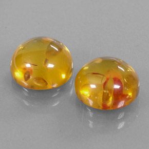 Pedras preciosas de âmbar laranja natural de  ct, transparente, transparente/translúcido