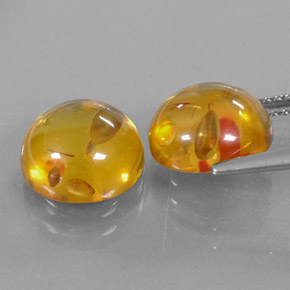 Pedras preciosas de âmbar laranja natural de  ct, transparente, transparente/translúcido
