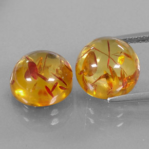 Pedras preciosas de âmbar laranja natural de  ct, transparente, transparente/translúcido