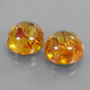 Pedras preciosas de âmbar laranja natural de  ct, transparente, transparente/translúcido