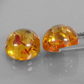 Pedras preciosas de âmbar laranja natural de  ct, transparente, transparente/translúcido