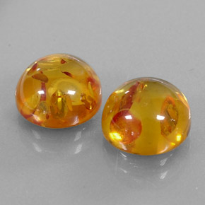 Pedras preciosas de âmbar laranja natural de  ct, transparente, transparente/translúcido