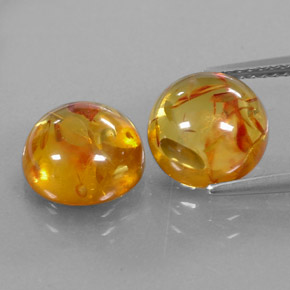 Pedras preciosas de âmbar laranja natural de  ct, transparente, transparente/translúcido
