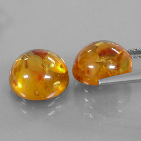 Pedras preciosas de âmbar laranja natural de  ct, transparente, transparente/translúcido