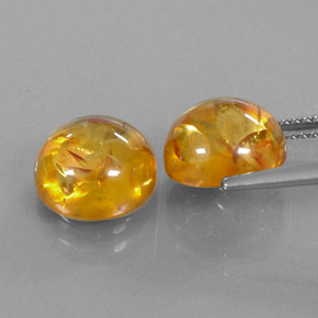 Pedras preciosas de âmbar laranja natural de  ct, transparente, transparente/translúcido