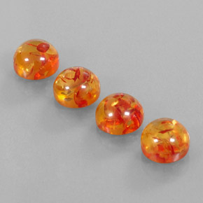Pedras preciosas de âmbar laranja natural de  ct, transparente, transparente/translúcido