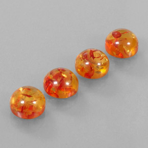 Pedras preciosas de âmbar laranja natural de  ct, transparente, transparente/translúcido