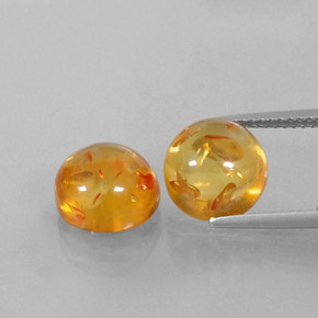 Pedras preciosas de âmbar laranja natural de  ct, transparente, transparente/translúcido