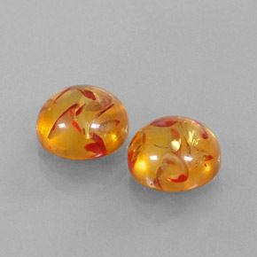 Pedras preciosas de âmbar laranja natural de  ct, transparente, transparente/translúcido