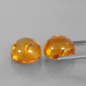 Pedras preciosas de âmbar laranja natural de  ct, transparente, transparente/translúcido