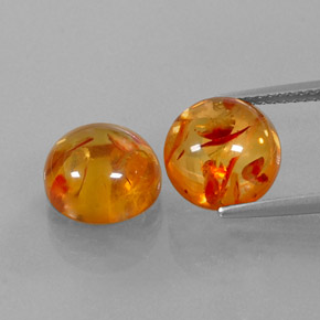 Pedras preciosas de âmbar laranja natural de  ct, transparente, transparente/translúcido